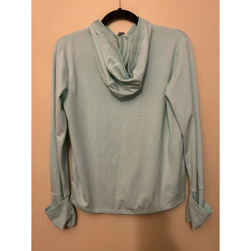 Athleta Girl Hoodie Kids XL 14 Light Blue Good Thumbhole Performance Pullover